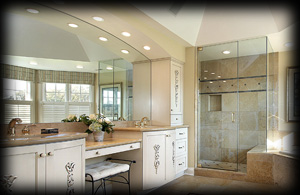 Custom glass shower doors in Naperville home